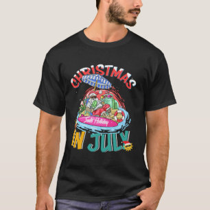 Camiseta Papais noeis Praia Natal Tropical Em Julho T-Shirt