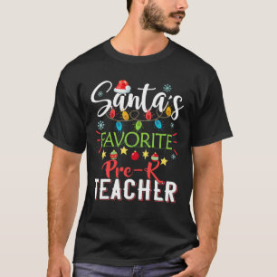 Camiseta Papais noeis Pré-K Favoritos Professor Xmas Light