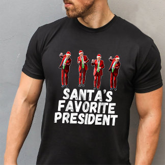 Camiseta Papais noeis Presidente Favorito Trump Dance Santa