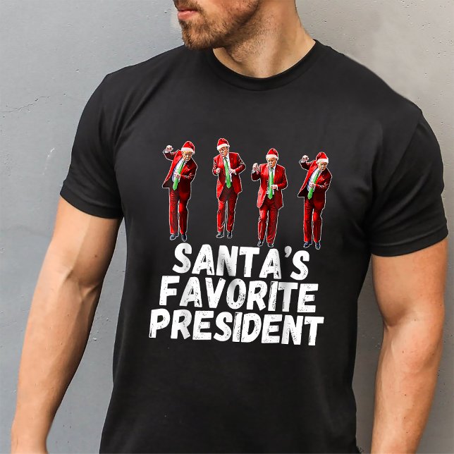 Camiseta Papais noeis Presidente Favorito Trump Dance Santa (Criador carregado)