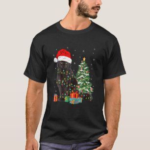 Camiseta Papais noeis Pretos De Gato Ascendidos Em Luzes De