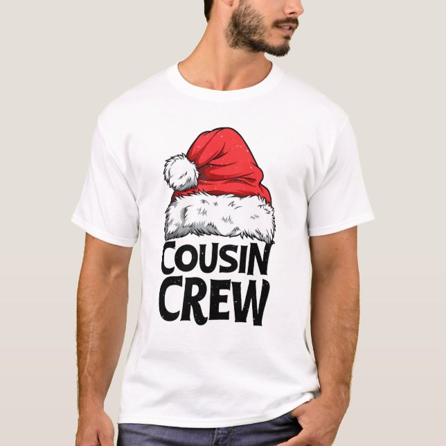 Camiseta Papais noeis Prima Crew Família de Natal Coincidên (Frente)