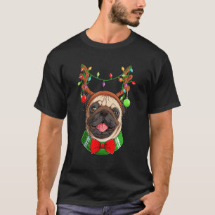Camiseta Papais noeis Pug Christmas Feliz Pugmas Xmas Tree 