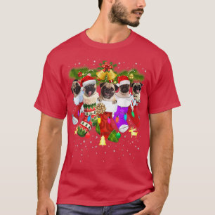 Camiseta Papais noeis Pugilam Meias de Natal Engraçado Cach