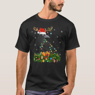 Camiseta Papais noeis Raven Bird Natal de Reindeer de Natal