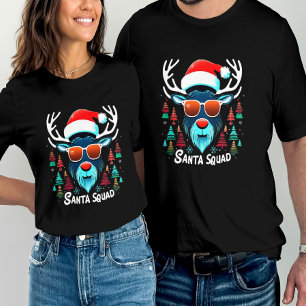 Camiseta Papais noeis Reindedo Legal Esquadrão com Óculos F
