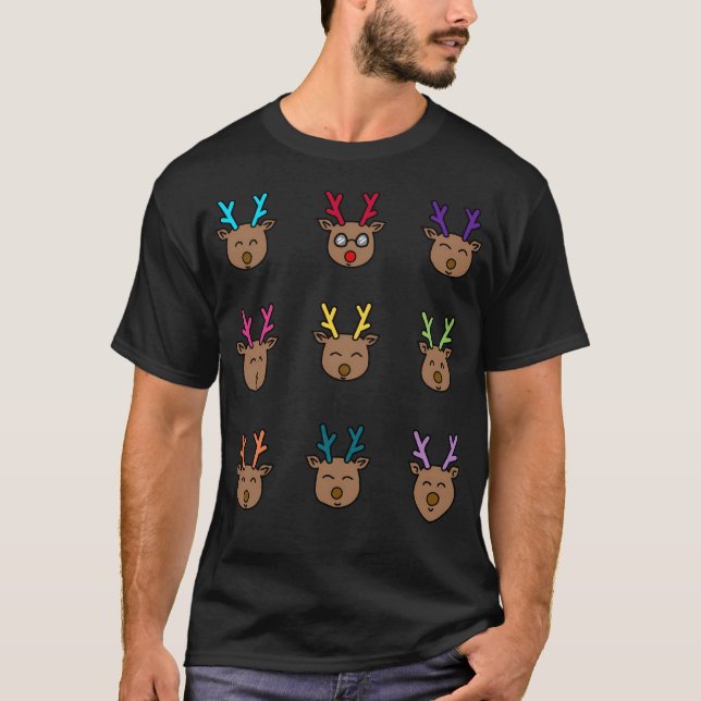 Camiseta Papais noeis Reindeer (Frente)