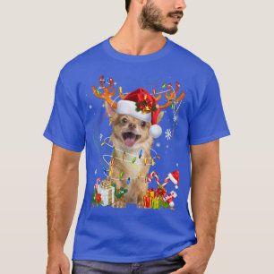 Camiseta Papais noeis Reindeer Chihuahua Voa de Natal Cacho