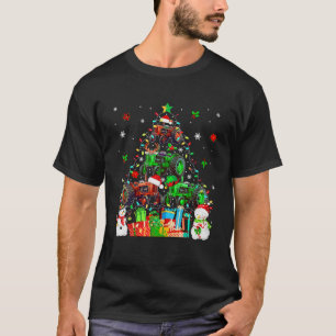 Camiseta Papais noeis Reindeer Elf Trators Como Árvore De N