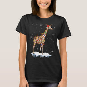 Camiseta Papais noeis Reindeer Giraffe Xmas Papais noeis Lu