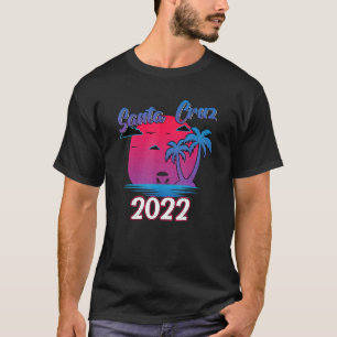 Camiseta Papais noeis Retro Cruz Beach 2022 Férias da Famíl