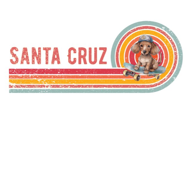 Camiseta Papais noeis Retro Cruz Skateboard Dachshund (Criador carregado)