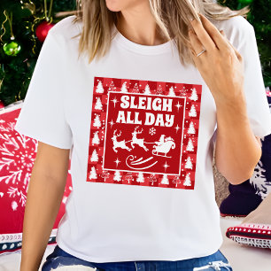 Camiseta Papais noeis Retro Dormem O Natal Todo