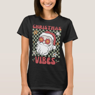 Camiseta Papais noeis Retro Groovy Christmas Vibes Christma
