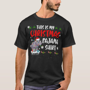 Camiseta Papais noeis Rhino Este É O Meu Pajama De Natal