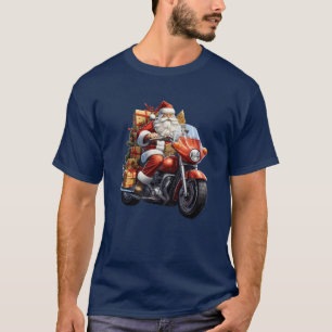 Camiseta Papais noeis Riding Moto: Ideia de presente de Nat