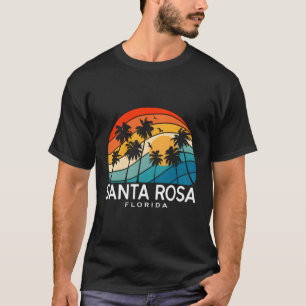 Camiseta Papais noeis Rosa Beach Palm Tree Tropical Beach
