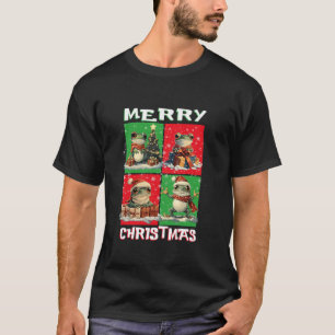Camiseta Papais noeis-Sapos giros sobem árvore de Natal fel
