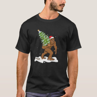 Camiseta Papais noeis Sasquatch Homens de Árvores de Natal