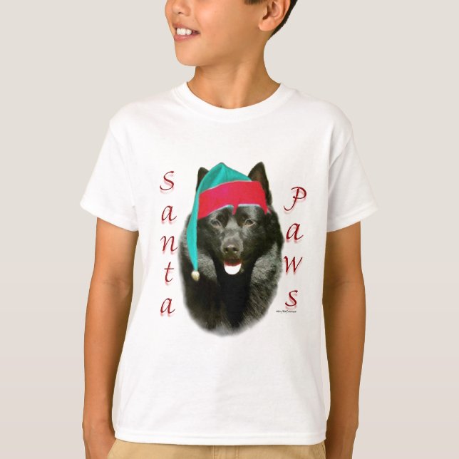Camiseta Papais noeis Schipperke Paws (Frente)
