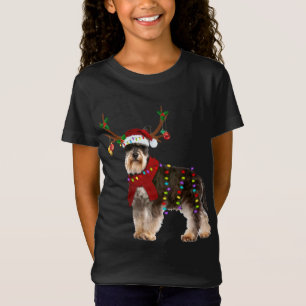 Camiseta Papais noeis Schnauzer rendeer natal leve