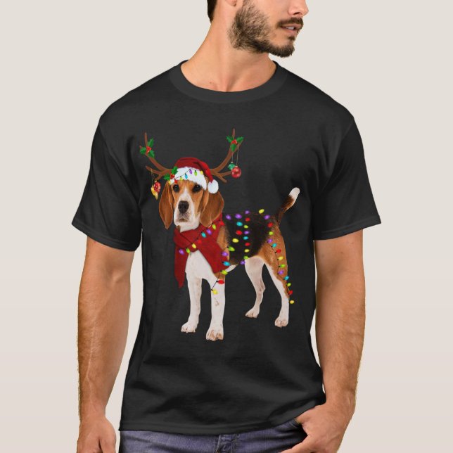 Camiseta Papais noeis Serea de Beagle Natal Claro (Frente)