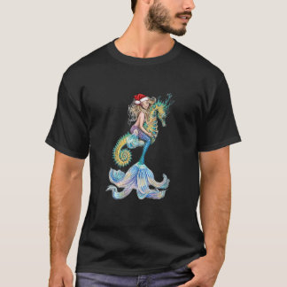 Camiseta Papais noeis Sereia Cavalo da Marinha Papais noeis