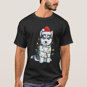 Camiseta Papais noeis Siberianos Luzes de Árvore Xmas Ofere