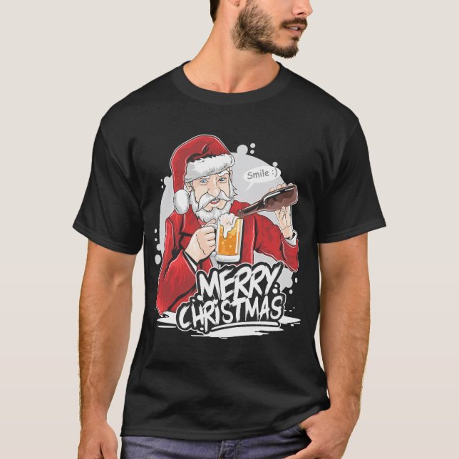 Camiseta Papais noeis simula uma cerveja (Frente)
