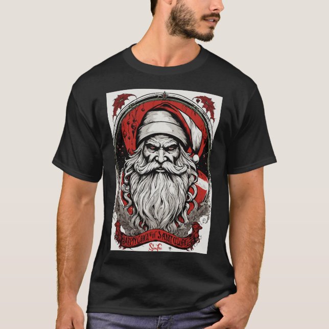 Camiseta Papais noeis Sinister Circle Tee: Arte Retro Vetor (Frente)