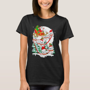 Camiseta Papais noeis Sleigh Reindeer Persa Cats Xmas Propr