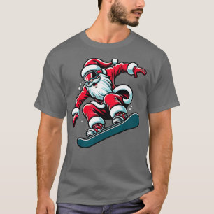 Camiseta Papais noeis Snowboard Natal Pajama Snowboard Spor