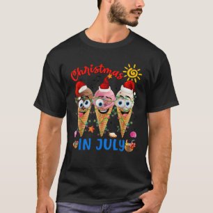 Camiseta Papais noeis Sorvetes Cones Xmas Faz Natal Em Jul