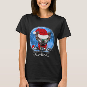 Camiseta Papais noeis Sphynx Cat Feliz Natal Está Engraçado