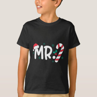 Camiseta Papais noeis Sr. E Sra. Candy Cane Casais Correspo
