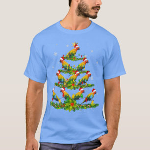 Camiseta Papais noeis Sun Conure Pássaros das Árvores de Na