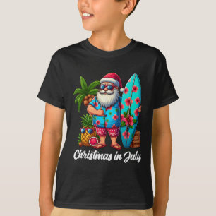 Camiseta Papais noeis Sungles Xmas Beach Natal Tropical Em 