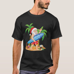 Camiseta Papais noeis Surfando Natal Em Julho, Fósforo Fami