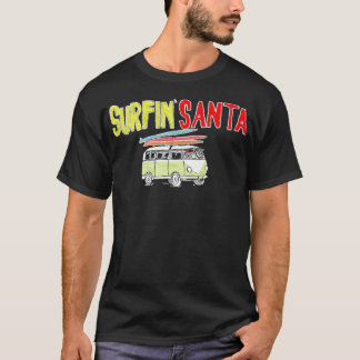 Camiseta Papais noeis Surfin Surf Rock Mão de Natal