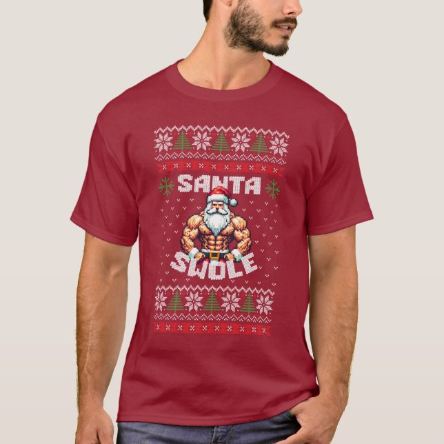 Camiseta Papais noeis Swole Ugly Christmas Sweater (Frente)