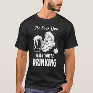 Camiseta Papais noeis te veem quando seu bebendo é engraçad