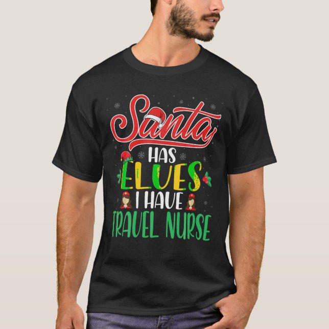 Camiseta Papais noeis Tem Elves Eu Tenho Viagem (Frente)