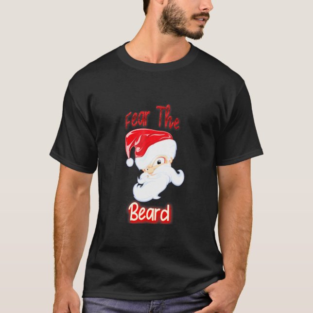 Camiseta Papais noeis Temem O Natal Do Homem De Barba (Frente)