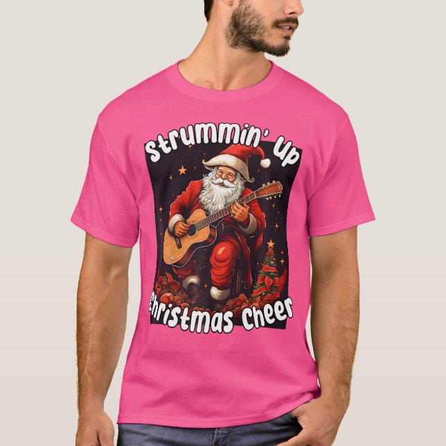 Camiseta Papais noeis Tocando Violão Acústico - Cristo Stru (Frente)