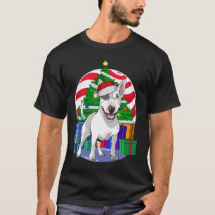 Camiseta Papais noeis Touro Terrier Cachorro Cachorro Árvor