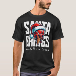 Camiseta Papais noeis trazem Sorvete de beisebol