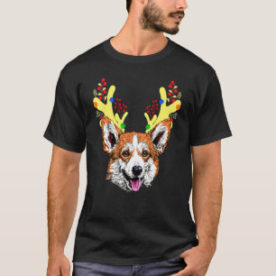 Camiseta Papais noeis Tree Corgi Luzes Xmas Corgi