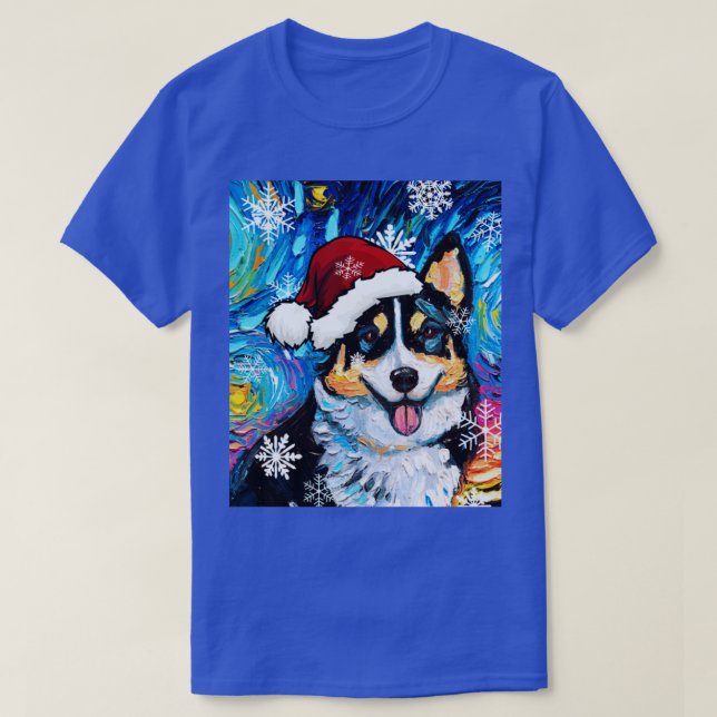 Camiseta Papais noeis Tricolor Corgi (Frente do Design)
