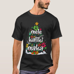 Camiseta Papais noeis tropicais de Natal do Havaí Mele Kali