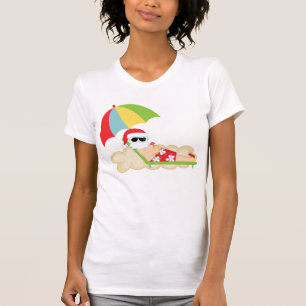 Camiseta Papais noeis tropicais na praia